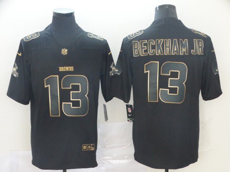 Men Cleveland Browns #13 Beckham jr Nike Vapor Limited Black Golden NFL Jerseys->cleveland browns->NFL Jersey